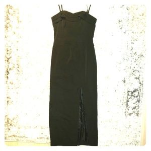 NWT H&M Black Long Strapless Midi Dress with Slit